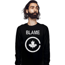 Load image into Gallery viewer, Shirts Long Sleeve Shirts, Unisex / Small / Black Blame Canada
