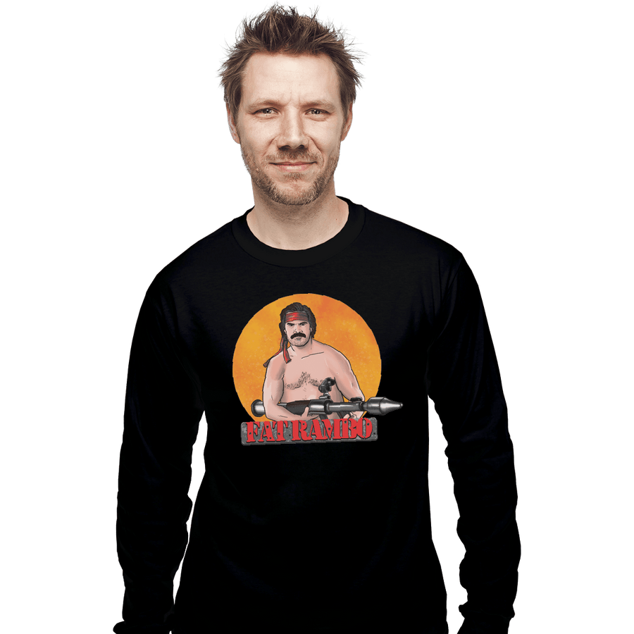 Shirts Long Sleeve Shirts, Unisex / Small / Black Fat Rambo