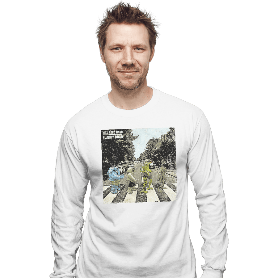 Shirts Long Sleeve Shirts, Unisex / Small / White Flabby Road