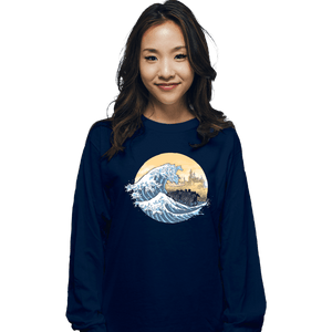Daily_Deal_Shirts Long Sleeve Shirts, Unisex / Small / Navy The Great Wave of the Ringwraiths