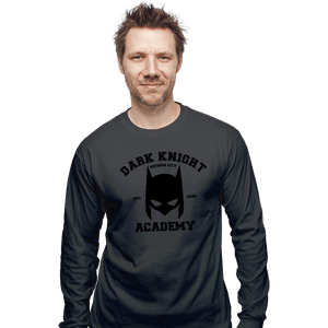 Shirts Long Sleeve Shirts, Unisex / Small / Charcoal Dark Knight Academy