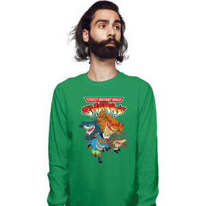 Shirts Long Sleeve Shirts, Unisex / Small / Irish Green Street Mutant Ninja Sharks