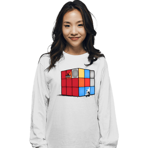 Shirts Long Sleeve Shirts, Unisex / Small / White Solving The Cube