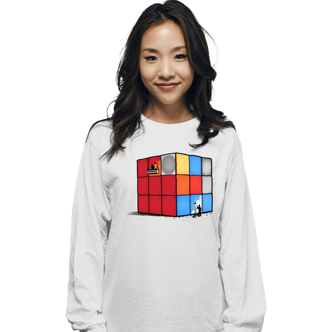 Shirts Long Sleeve Shirts, Unisex / Small / White Solving The Cube