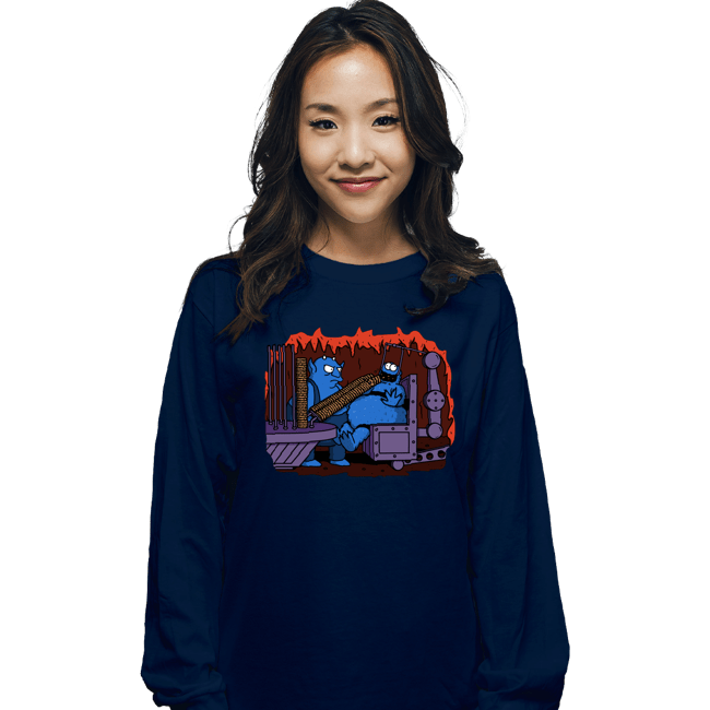 Daily_Deal_Shirts Long Sleeve Shirts, Unisex / Small / Navy Cookie Hell