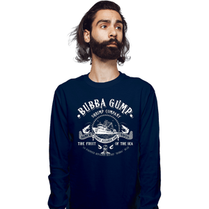 Daily_Deal_Shirts Long Sleeve Shirts, Unisex / Small / Navy Bubba Gump Shrimp Company