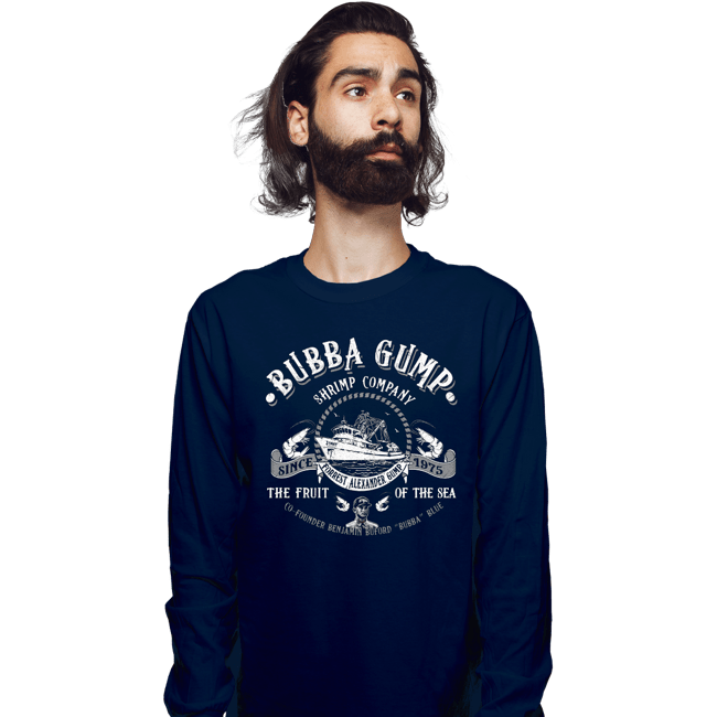 Daily_Deal_Shirts Long Sleeve Shirts, Unisex / Small / Navy Bubba Gump Shrimp Company