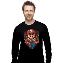 Load image into Gallery viewer, Secret_Shirts Long Sleeve Shirts, Unisex / Small / Black Mario Crest
