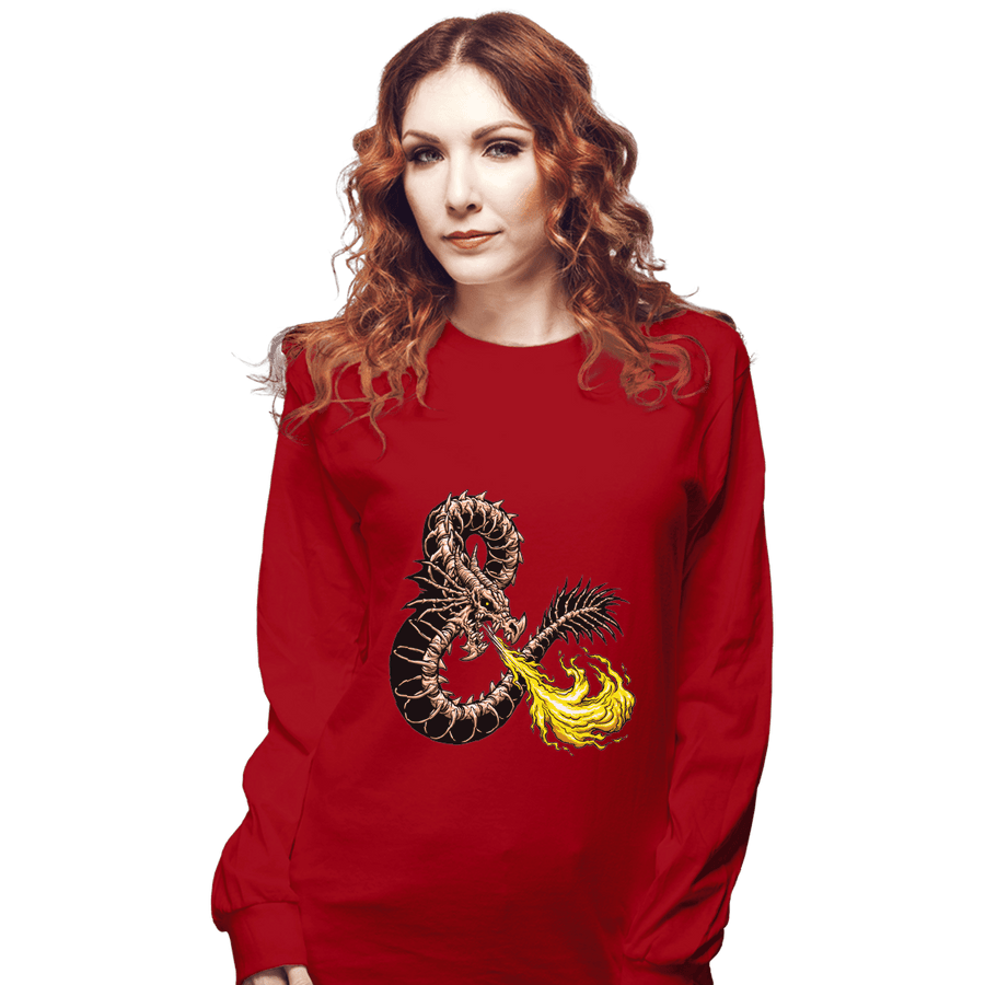 Shirts Long Sleeve Shirts, Unisex / Small / Red Bone Dragon