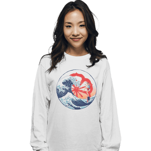 Shirts Long Sleeve Shirts, Unisex / Small / White The Great Wave Of Miyagi