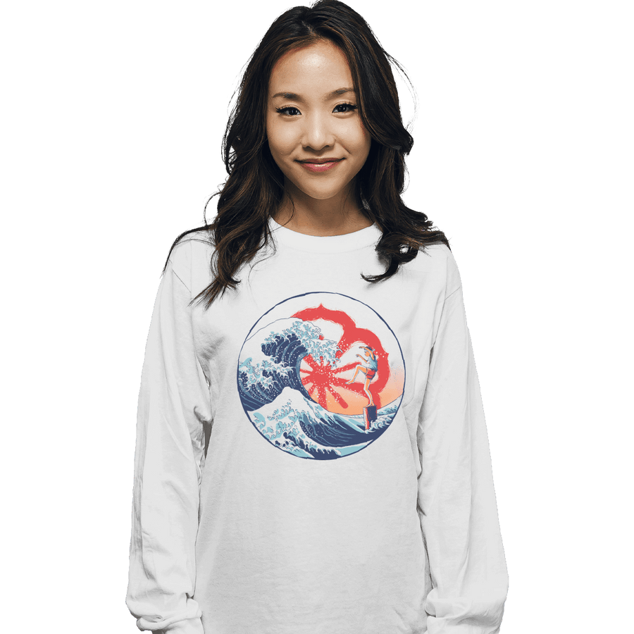 Shirts Long Sleeve Shirts, Unisex / Small / White The Great Wave Of Miyagi