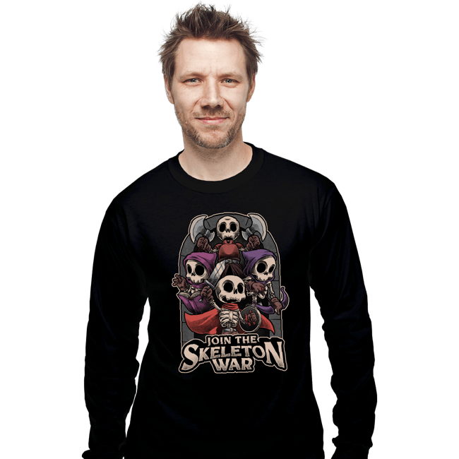 Secret_Shirts Long Sleeve Shirts, Unisex / Small / Black Skeleton War