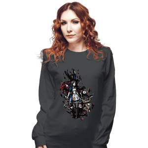 Secret_Shirts Long Sleeve Shirts, Unisex / Small / Charcoal Alice In Madness