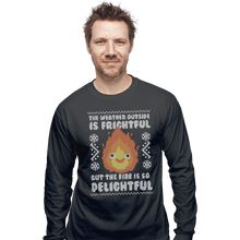 Load image into Gallery viewer, Shirts Long Sleeve Shirts, Unisex / Small / Charcoal Delightful Fire
