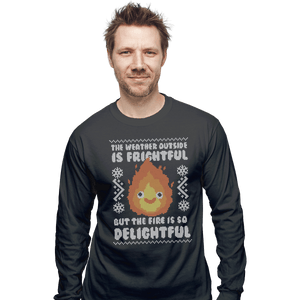 Shirts Long Sleeve Shirts, Unisex / Small / Charcoal Delightful Fire