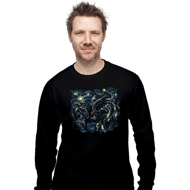 Secret_Shirts Long Sleeve Shirts, Unisex / Small / Black Starry Predator