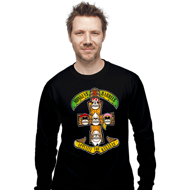 Secret_Shirts Long Sleeve Shirts, Unisex / Small / Black Appetite For Bananas