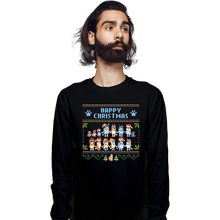 Load image into Gallery viewer, Daily_Deal_Shirts Long Sleeve Shirts, Unisex / Small / Black Happy Bluey Christmas
