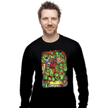 Load image into Gallery viewer, Daily_Deal_Shirts Long Sleeve Shirts, Unisex / Small / Black Pizza Fights And Stories
