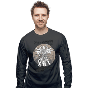 Shirts Long Sleeve Shirts, Unisex / Small / Charcoal Lovecraft Man