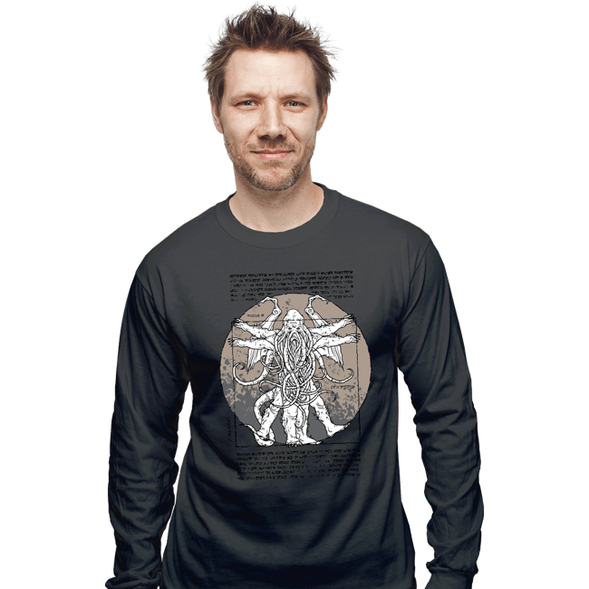 Shirts Long Sleeve Shirts, Unisex / Small / Charcoal Lovecraft Man