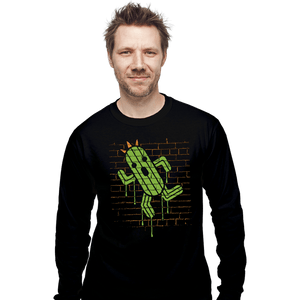Secret_Shirts Long Sleeve Shirts, Unisex / Small / Black Cactuar Graffiti