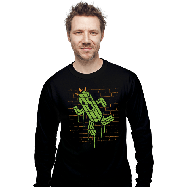Secret_Shirts Long Sleeve Shirts, Unisex / Small / Black Cactuar Graffiti