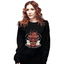Load image into Gallery viewer, Daily_Deal_Shirts Long Sleeve Shirts, Unisex / Small / Black I Love Unicorns
