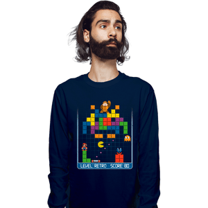 Daily_Deal_Shirts Long Sleeve Shirts, Unisex / Small / Navy Gamer Nostalgia