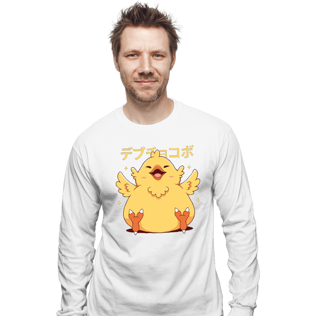 Shirts Long Sleeve Shirts, Unisex / Small / White Fat Chocobo