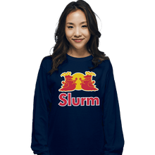 Load image into Gallery viewer, Shirts Long Sleeve Shirts, Unisex / Small / Navy Slurm Energy Drink
