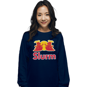 Shirts Long Sleeve Shirts, Unisex / Small / Navy Slurm Energy Drink