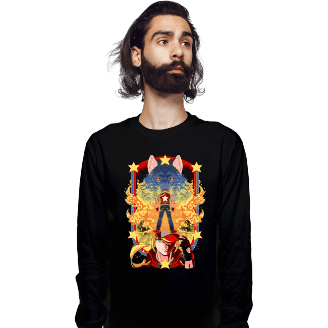 Shirts Long Sleeve Shirts, Unisex / Small / Black Lone Wolf