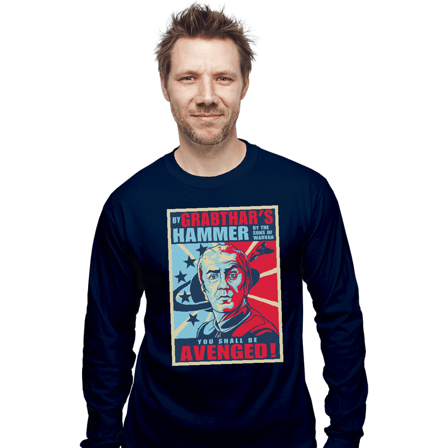 Shirts Long Sleeve Shirts, Unisex / Small / Navy Grabthar's Hammer
