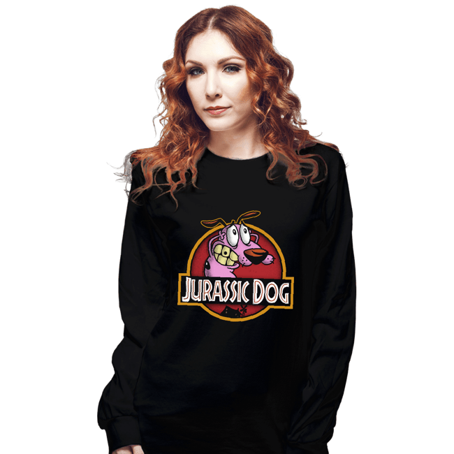 Daily_Deal_Shirts Long Sleeve Shirts, Unisex / Small / Black Jurassic Dog