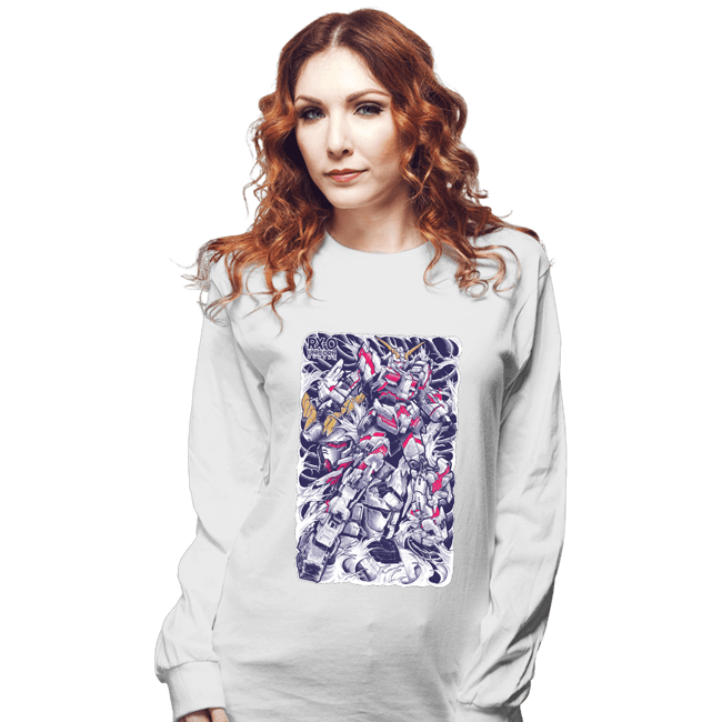 Secret_Shirts Long Sleeve Shirts, Unisex / Small / White Gundam Unicorn