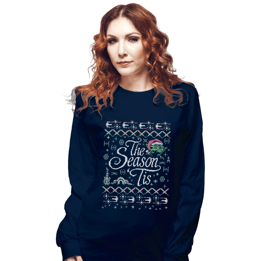 Shirts Long Sleeve Shirts, Unisex / Small / Navy The Season 'Tis