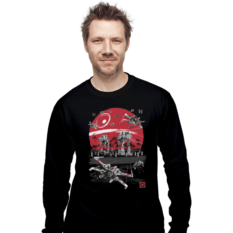 Shirts Long Sleeve Shirts, Unisex / Small / Black Battle on the beach
