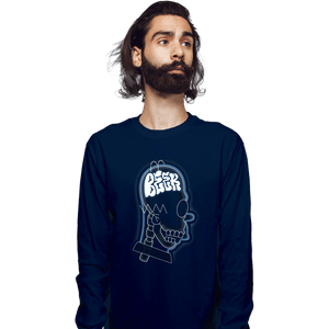 Shirts Long Sleeve Shirts, Unisex / Small / Navy Beer Brain