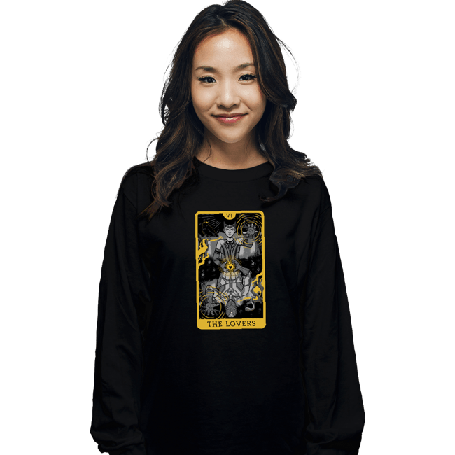 Shirts Long Sleeve Shirts, Unisex / Small / Black Tarot The Lovers