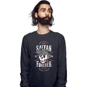 Shirts Long Sleeve Shirts, Unisex / Small / Dark Heather Saiyan Forever