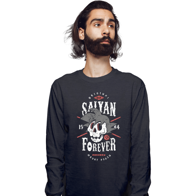 Shirts Long Sleeve Shirts, Unisex / Small / Dark Heather Saiyan Forever