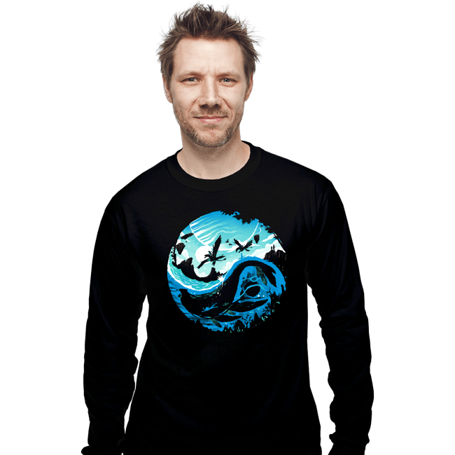 Daily_Deal_Shirts Long Sleeve Shirts, Unisex / Small / Black Yin Yang Of Water