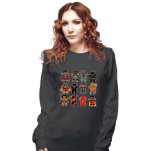 Load image into Gallery viewer, Daily_Deal_Shirts Long Sleeve Shirts, Unisex / Small / Charcoal Gingerbread Heroes and Villains
