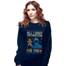 Load image into Gallery viewer, Secret_Shirts Long Sleeve Shirts, Unisex / Small / Navy Cookie Christmas
