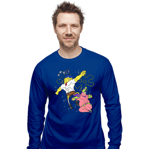 Daily_Deal_Shirts Long Sleeve Shirts, Unisex / Small / Royal Blue Sponge Knight Returns