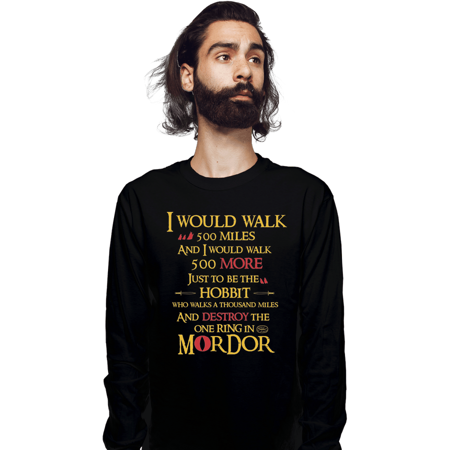 Shirts Long Sleeve Shirts, Unisex / Small / Black 500 Miles