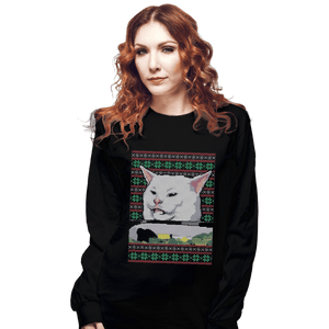 Shirts Long Sleeve Shirts, Unisex / Small / Black Cat Getting Yelled At Sweater
