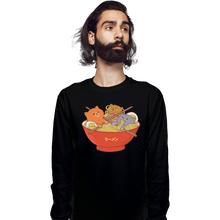 Load image into Gallery viewer, Shirts Long Sleeve Shirts, Unisex / Small / Black Ramen Cats
