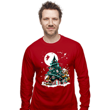 Load image into Gallery viewer, Daily_Deal_Shirts Long Sleeve Shirts, Unisex / Small / Red Galaxy Christmas
